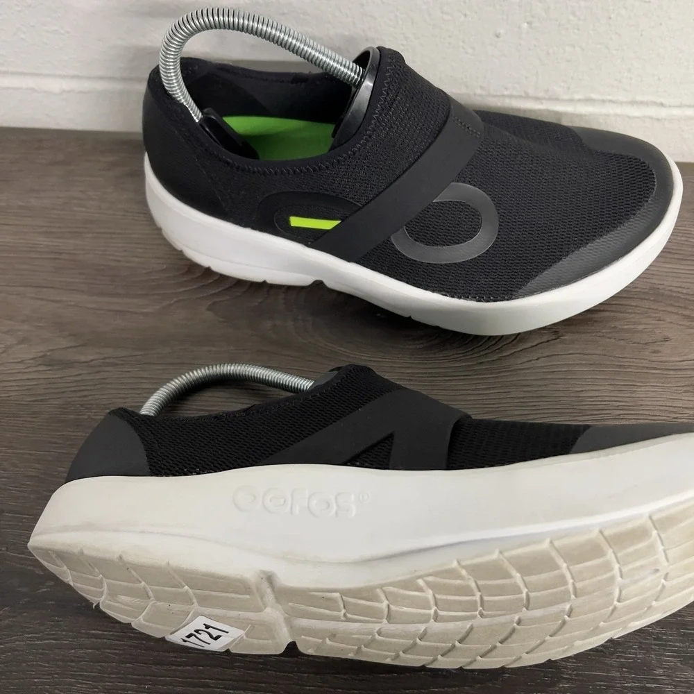 Oofos Oomg Low Mens Recovery Shoes Sz 10 Comfort Black Slip On Casual Sneakers